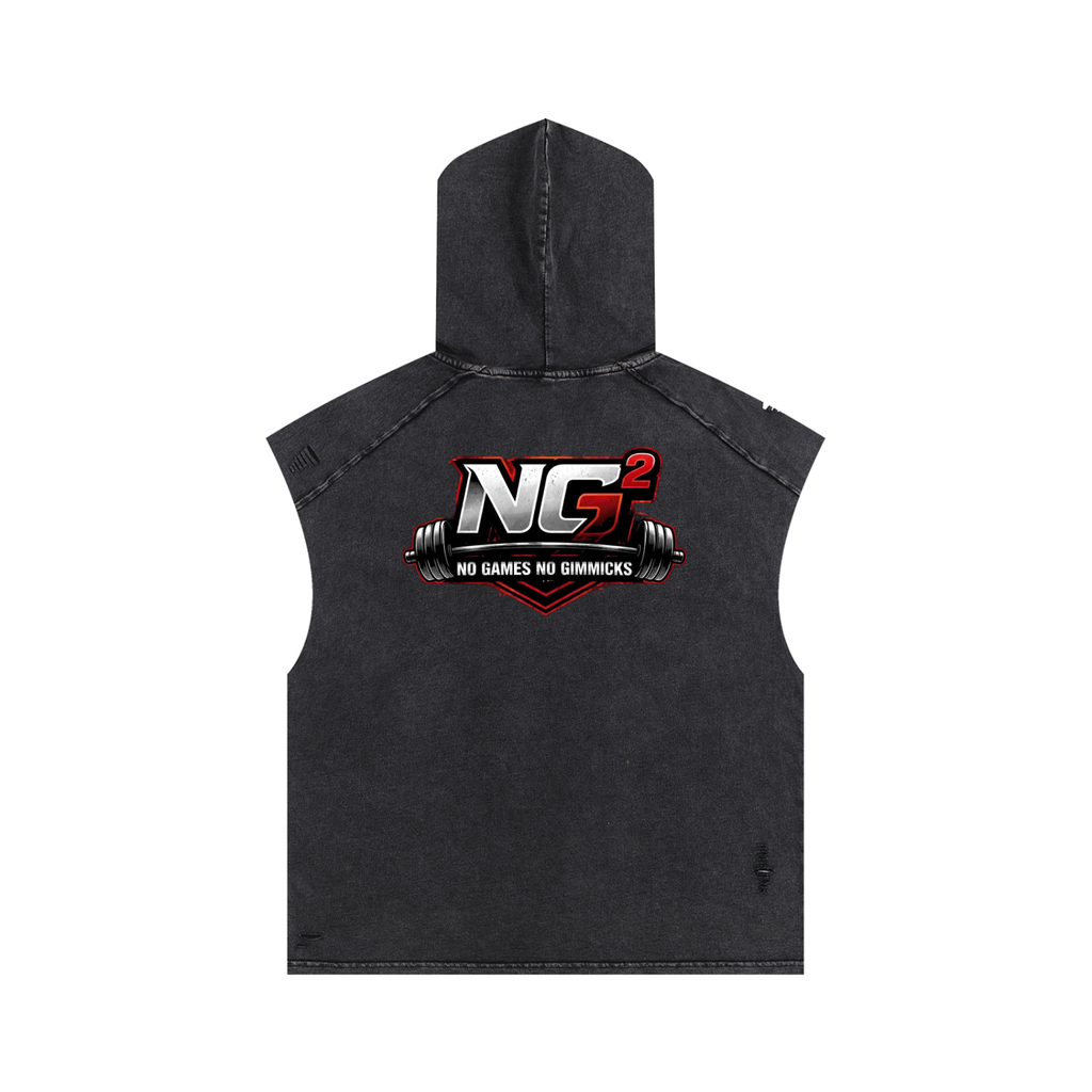 Snow Washed Boxy Hooded Tank Top