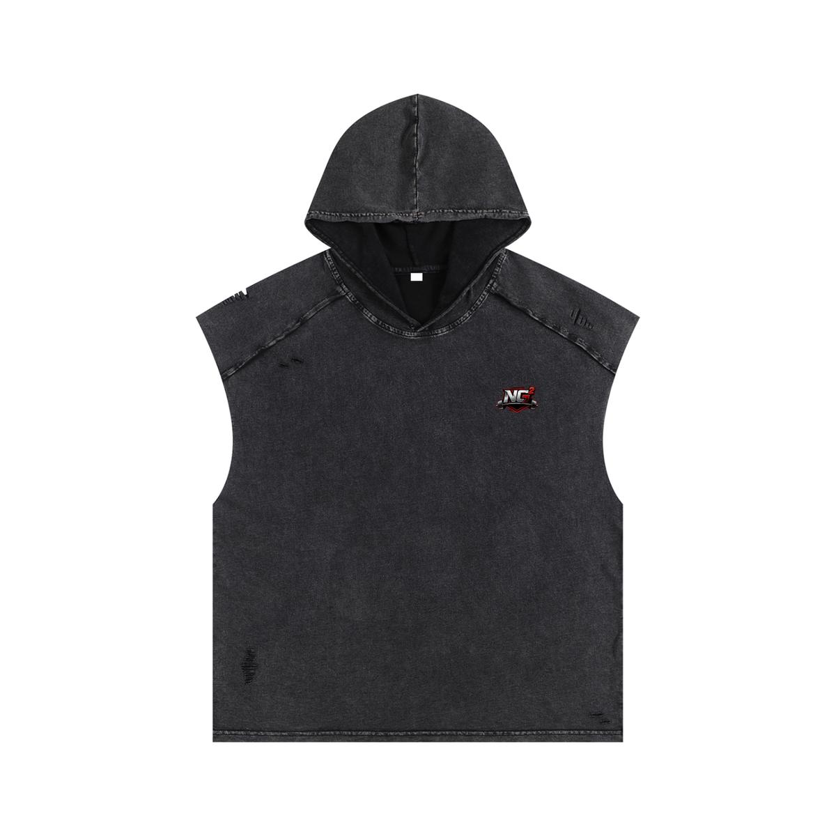 Snow Washed Boxy Hooded Tank Top